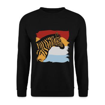 zebra - Unisex Sweatshirt - black - Front - Alina (178cm) & Michal (187cm)