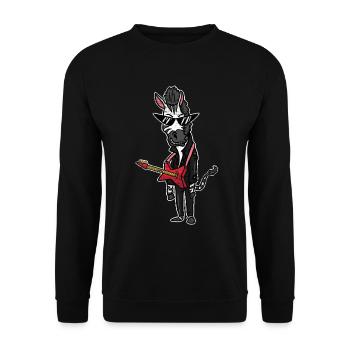 Zebra Rocker Gift - Unisex Sweatshirt - black - Front - Alina (178cm) & Michal (187cm)