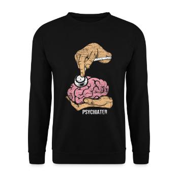 Psychiatre cerveau cadeau - Sweat-shirt Unisexe - noir - Devant - Alina (178cm) & Michal (187cm)