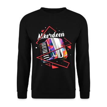 Akkordeon Polygon - Unisex Pullover - Schwarz - Vorne - Alina (178cm) & Michal (187cm)