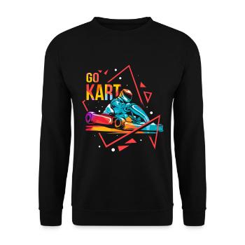 GoKart polygon - Unisex Sweatshirt - black - Front - Alina (178cm) & Michal (187cm)