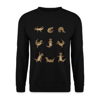 Yoga Loutre méditation Yogi Namaste Sport cadeau - Sweat-shirt Unisexe - noir - Devant - Alina (178cm) & Michal (187cm)