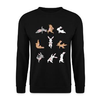 Yoga lapin méditation Yogi lapin Namaste cadeau - Sweat-shirt Unisexe - noir - Devant - Alina (178cm) & Michal (187cm)