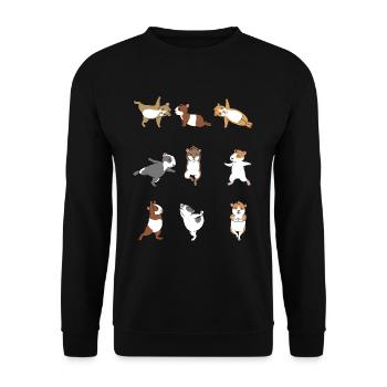 Yoga Cochon d’Inde méditation Yogi Namaste cadeau - Sweat-shirt Unisexe - noir - Devant - Alina (178cm) & Michal (187cm)