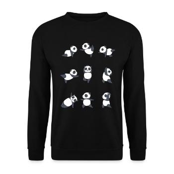 Yoga Panda méditation Yogi Namaste Cadeau Zen - Sweat-shirt Unisexe - noir - Devant - Alina (178cm) & Michal (187cm)