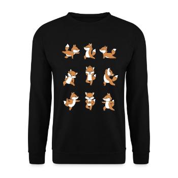 Yoga renard méditation Yogi Namaste cadeau - Sweat-shirt Unisexe - noir - Devant - Alina (178cm) & Michal (187cm)