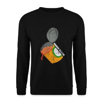 Gebackene Bohne Geschenk - Unisex Pullover - Schwarz - Vorne - Alina (178cm) & Michal (187cm)