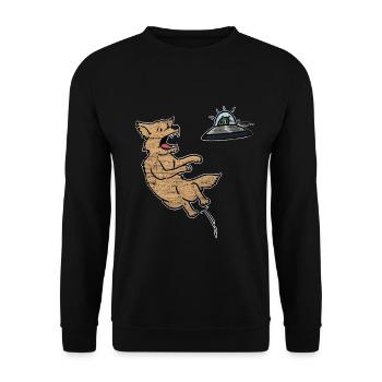 dog frisbee - Unisex Sweatshirt - black - Front - Alina (178cm) & Michal (187cm)
