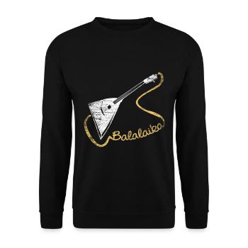 Balalaika Geschenk - Unisex Pullover - Schwarz - Vorne - Alina (178cm) & Michal (187cm)