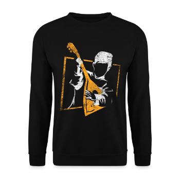 Balalaika Geschenk - Unisex Pullover - Schwarz - Vorne - Alina (178cm) & Michal (187cm)