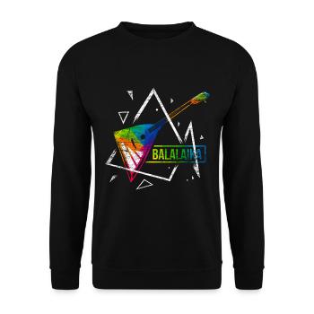 Balalaika Polygon Geschenk - Unisex Pullover - Schwarz - Vorne - Alina (178cm) & Michal (187cm)