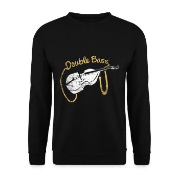 Musicien contrebasse - Sweat-shirt Unisexe - noir - Devant - Alina (178cm) & Michal (187cm)