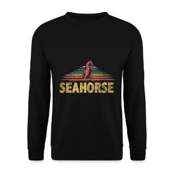 Seepferdchen Geschenk - Unisex Pullover - Schwarz - Vorne - Alina (178cm) & Michal (187cm)