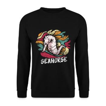 Seahorse gift - Unisex Sweatshirt - black - Front - Alina (178cm) & Michal (187cm)