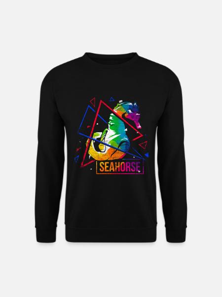 Cadeau polygone hippocampe - Sweat-shirt Unisexe - noir