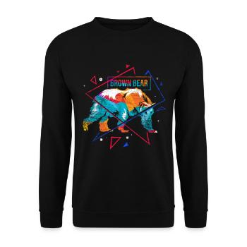 Brown bear polygon - Unisex Sweatshirt - black - Front - Alina (178cm) & Michal (187cm)