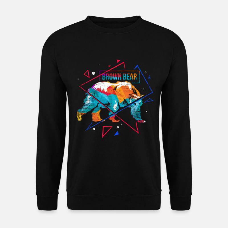 Bräunbären Polygon - Unisex Pullover - Schwarz