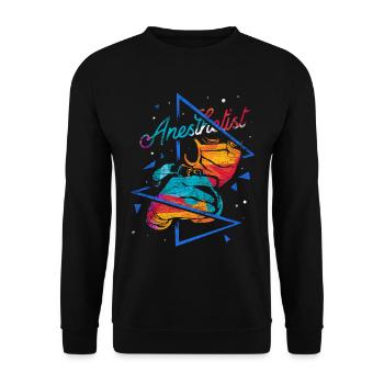 Anesthesiologist polygon gift - Unisex Sweatshirt - black - Front - Alina (178cm) & Michal (187cm)
