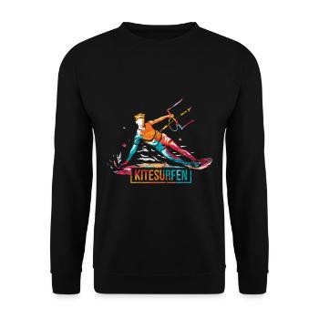 Cadeau de kitesurf - Sweat-shirt Unisexe - noir - Devant - Alina (178cm) & Michal (187cm)