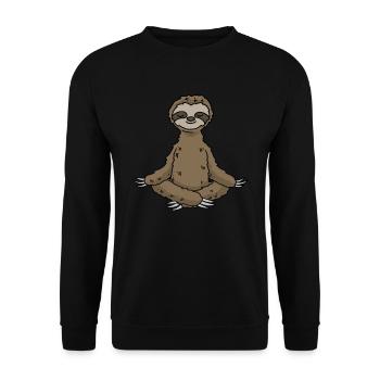 Yoga Sloth Meditation Yogi Namaste Gift - Unisex Sweatshirt - black - Front - Alina (178cm) & Michal (187cm)