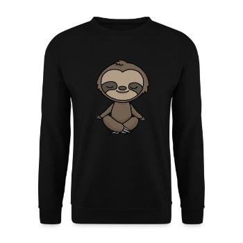 Cadeau de méditation yoga paresseux Yogi Namaste - Sweat-shirt Unisexe - noir - Devant - Alina (178cm) & Michal (187cm)