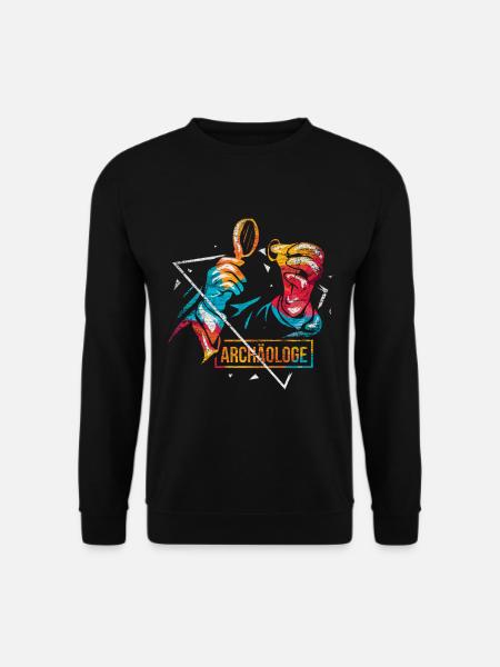 Archaeologist polygon gift - Unisex Sweatshirt - black