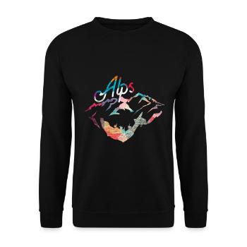 Cadeau polygone Alpes - Sweat-shirt Unisexe - noir - Devant - Alina (178cm) & Michal (187cm)