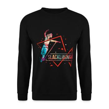 Slackline polygon gift - Unisex Sweatshirt - black - Front - Alina (178cm) & Michal (187cm)