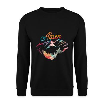 Cadeau polygone Alpes - Sweat-shirt Unisexe - noir - Devant - Alina (178cm) & Michal (187cm)