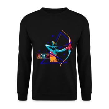 Bogenschießen Polygon - Unisex Pullover - Schwarz - Vorne - Alina (178cm) & Michal (187cm)