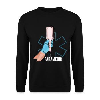 Emergency medic paramedic gift - Unisex Sweatshirt - black - Front - Alina (178cm) & Michal (187cm)