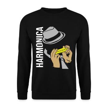 harmonica - Sweat-shirt Unisexe - noir - Devant - Alina (178cm) & Michal (187cm)