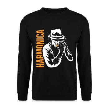 Mundharmonika - Unisex Pullover - Schwarz - Vorne - Alina (178cm) & Michal (187cm)