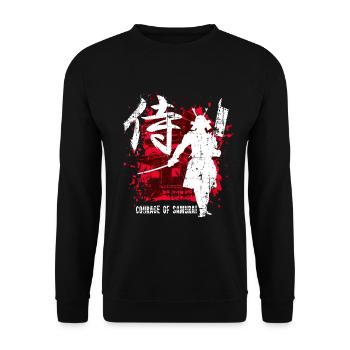 Samurai Krieger Geschenk - Unisex Pullover - Schwarz - Vorne - Alina (178cm) & Michal (187cm)