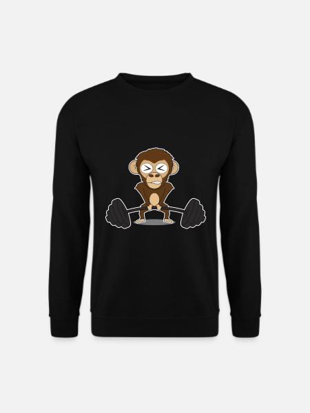 Monkey barbell gym gift - Unisex Sweatshirt - black