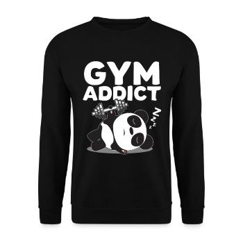 Panda Fitness Haltère Gym Cadeau - Sweat-shirt Unisexe - noir - Devant - Alina (178cm) & Michal (187cm)