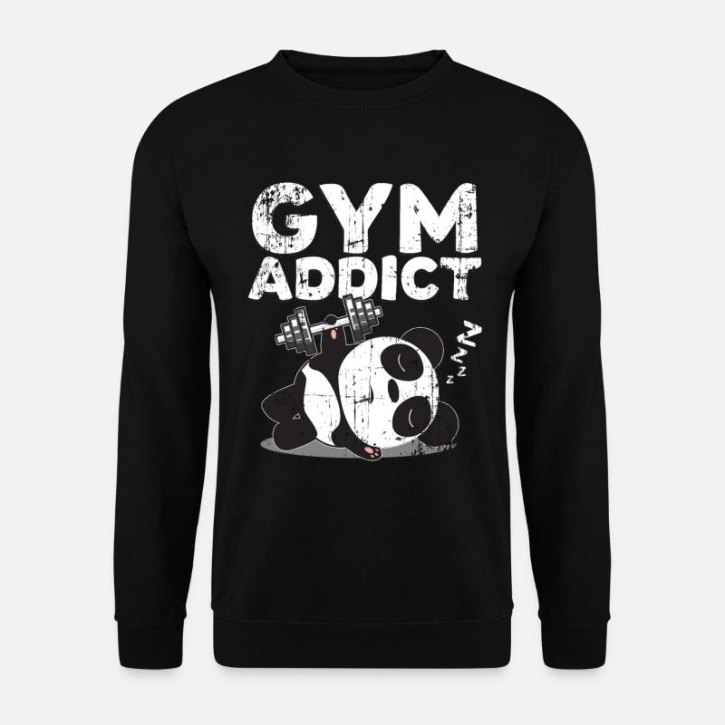 Panda dumbbell gift - Unisex Sweatshirt - black