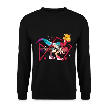 Velociraptor polygone - Sweat-shirt Unisexe - noir - Devant - Alina (178cm) & Michal (187cm)