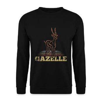 Gazelle antelope - Unisex Sweatshirt - black - Front - Alina (178cm) & Michal (187cm)