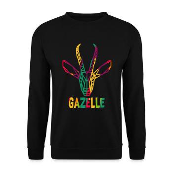 Gazelle polygon - Unisex Sweatshirt - black - Front - Alina (178cm) & Michal (187cm)