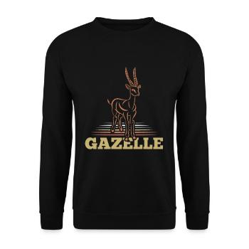 gazelle - Unisex Sweatshirt - black - Front - Alina (178cm) & Michal (187cm)