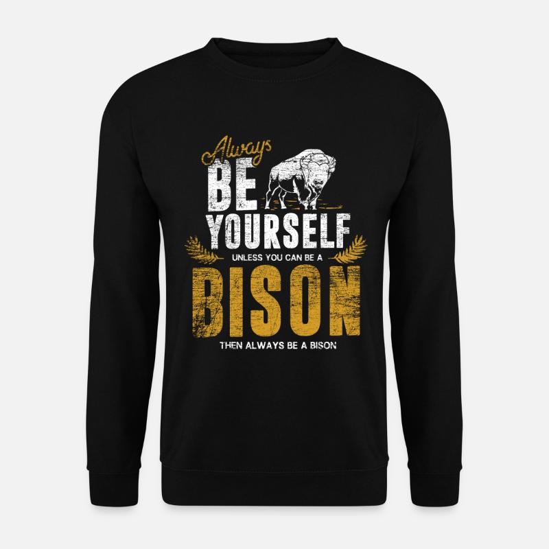 Bison - Unisex Pullover - Schwarz