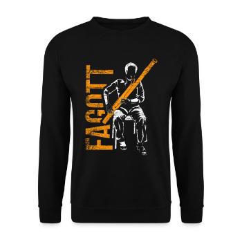 Fagott Geschenk - Unisex Pullover - Schwarz - Vorne - Alina (178cm) & Michal (187cm)