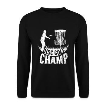 Disc Golf Champion Frisbee Korb - Unisex Pullover - Schwarz - Vorne - Alina (178cm) & Michal (187cm)