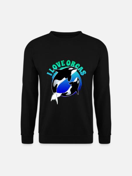 I love orcas - Unisex Sweatshirt - black