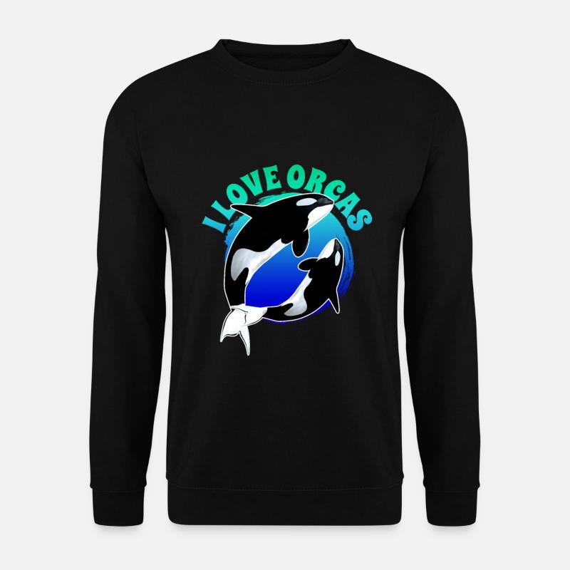 I love orcas - Unisex Sweatshirt - black