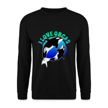 Orca Schwertwal - Unisex Pullover - Schwarz - Vorne - Alina (178cm) & Michal (187cm)