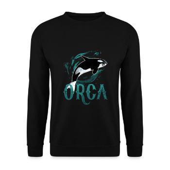 Baleine de baleine - Sweat-shirt Unisexe - noir - Devant - Alina (178cm) & Michal (187cm)