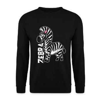zebra - Unisex Sweatshirt - black - Front - Alina (178cm) & Michal (187cm)