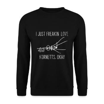 cornet - Unisex Sweatshirt - black - Front - Alina (178cm) & Michal (187cm)